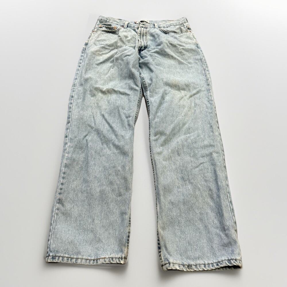 Vintage Y2K Levis 550 Mens Light Blue Relaxed Fit Denim Jeans Size 36x32